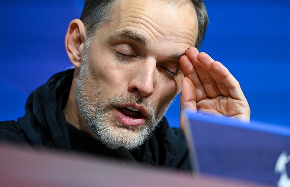 19.04.2023, Bayern, M�nchen: Fu�ball: Champions League, Bayern M�nchen - Manchester City, K.o.-Runde, Viertelfinale, R�ckspiel in der Allianz Arena. Trainer Thomas Tuchel von M�nchen nimmt nach dem Sp ...