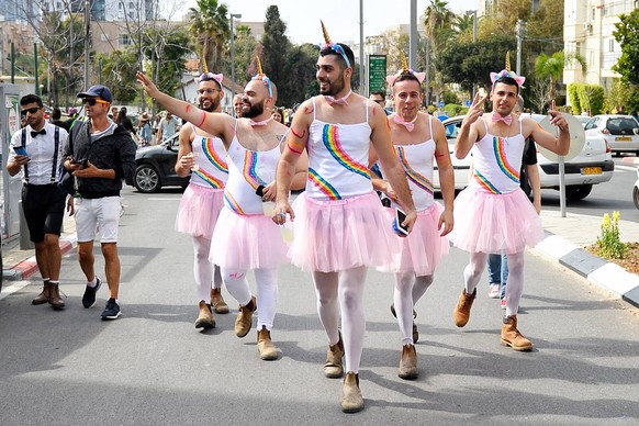 TEL AVIV, ISRAEL - MARCH 2, 2018: Celebrations of the Jewish holiday of Purim. The holiday commemorates the time when the Jewish people were saved from extermination under Artaxerxes I of Persia in th ...