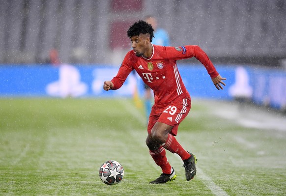 FUSSBALL CHAMPIONS LEAGUE SAISON 2020/2021 Viertelfinale Hinspiel 07.04.2021 FC Bayern Muenchen - Paris Saint-Germain Kingsley Coman (FC Bayern Muenchen) am Ball FOTO: Markus Ulmer/Pressefoto Ulmer/Po ...