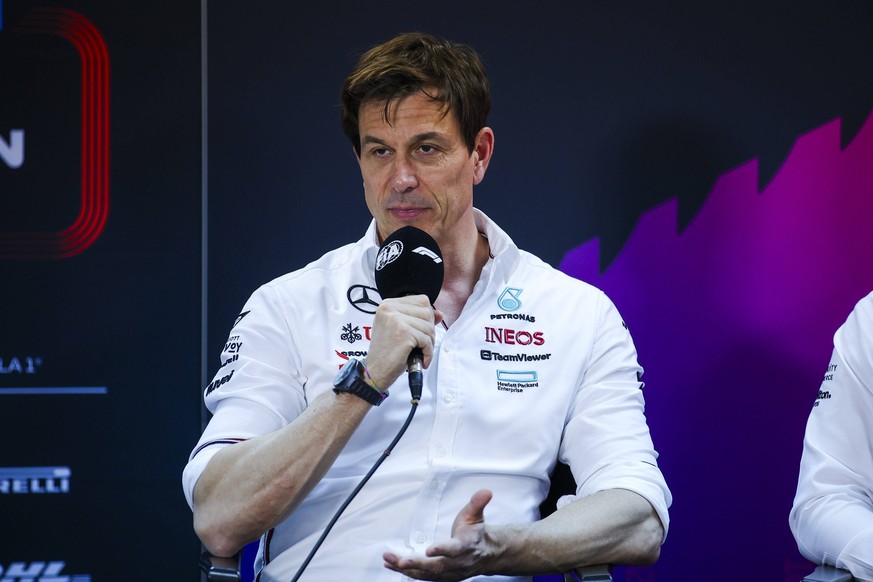 WOLFF Toto aut, Team Principal &amp; CEO of Mercedes AMG F1 Team, portraitin press conference, PK, Pressekonferenz during the Formula 1 Aramco pre-season testing 2024 of the 2024 FIA Formula One World ...