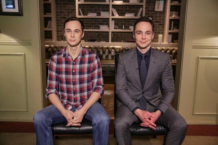 LOS ANGELES, CA - MARCH 11: Actor Jim Parsons meets his new figure for Madame Tussauds Orlando on March 11, 2015 in Los Angeles, California. (Photo by Chelsea Lauren/Getty Images for Madame Tussauds H ...