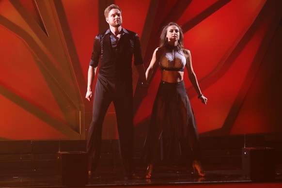 COLOGNE, GERMANY - APRIL 29: Bastian Bielendorfer and Ekaterina Leonov perform on stage during the 9th show of the 15th season of the television competition show &quot;Let&#039;s Dance&quot; at MMC St ...