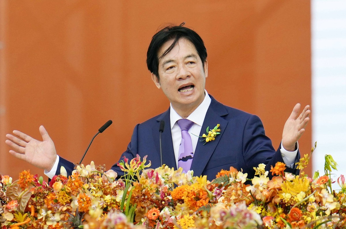 Inauguration ceremony for Taiwan s new president Taiwan s new president, Lai Ching-te, delivers a speech at his inauguration ceremony held in front of the presidential office building in Taipei on May ...