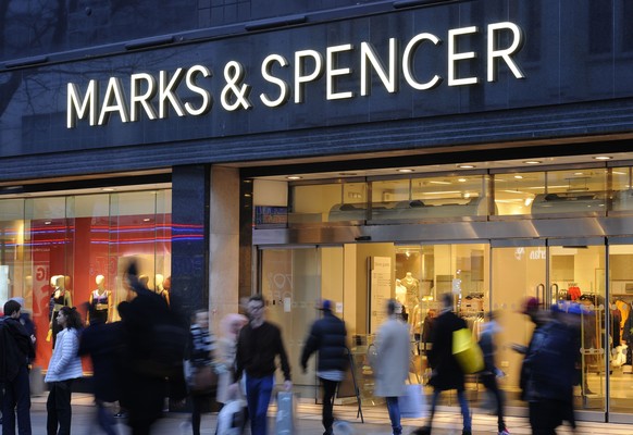 Mark and Spencer's profits down. File photo dated 11/01/17 of a Marks and Spencer store as the retailer has reported a 62.1\% fall in pre-tax profit to £66.8 million in the year to Marc ...