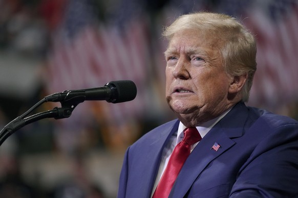 Former President Donald Trump speaks at a rally in Wilkes-Barre, Pa., Saturday, Sept. 3, 2022. (AP Photo/Mary Altaffer)