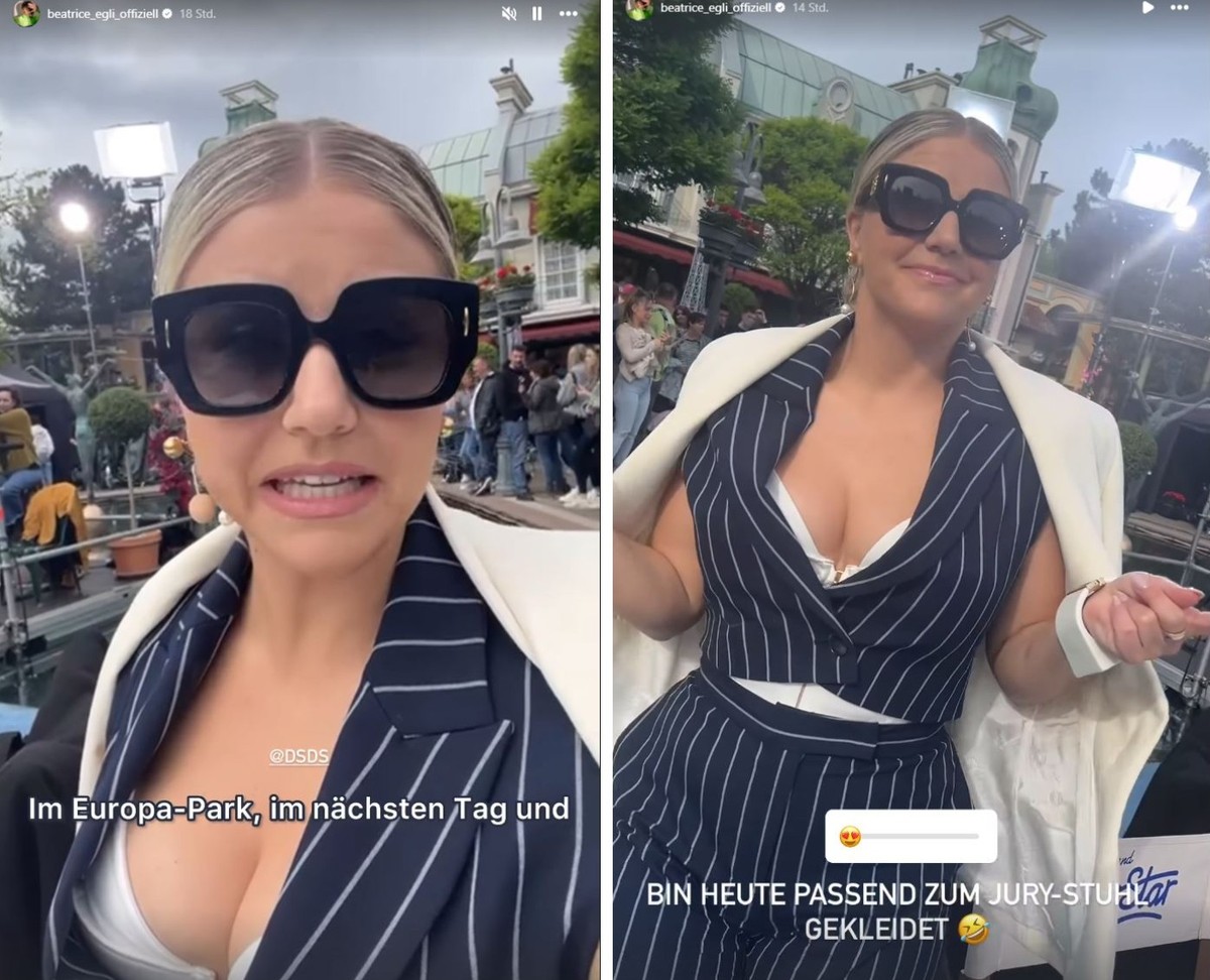 Beatrice Egli befindet sich am "DSDS"-Set.