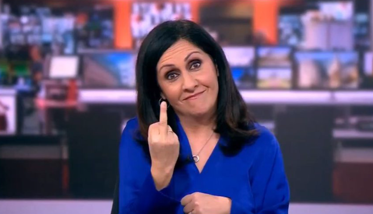 Moderatorin Maryam Moshiri zeigte Mittelfinger im Live-TV.