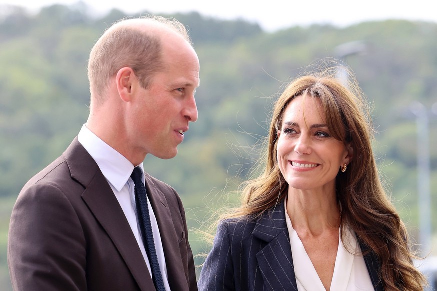. 03/10/2023. Cardiff , United Kingdom. Prince William and Kate Middleton, the Prince and Princess of Wales, visit a school in Cardiff, United Kingdom, to celebrate the 75th anniversary of the arrival ...