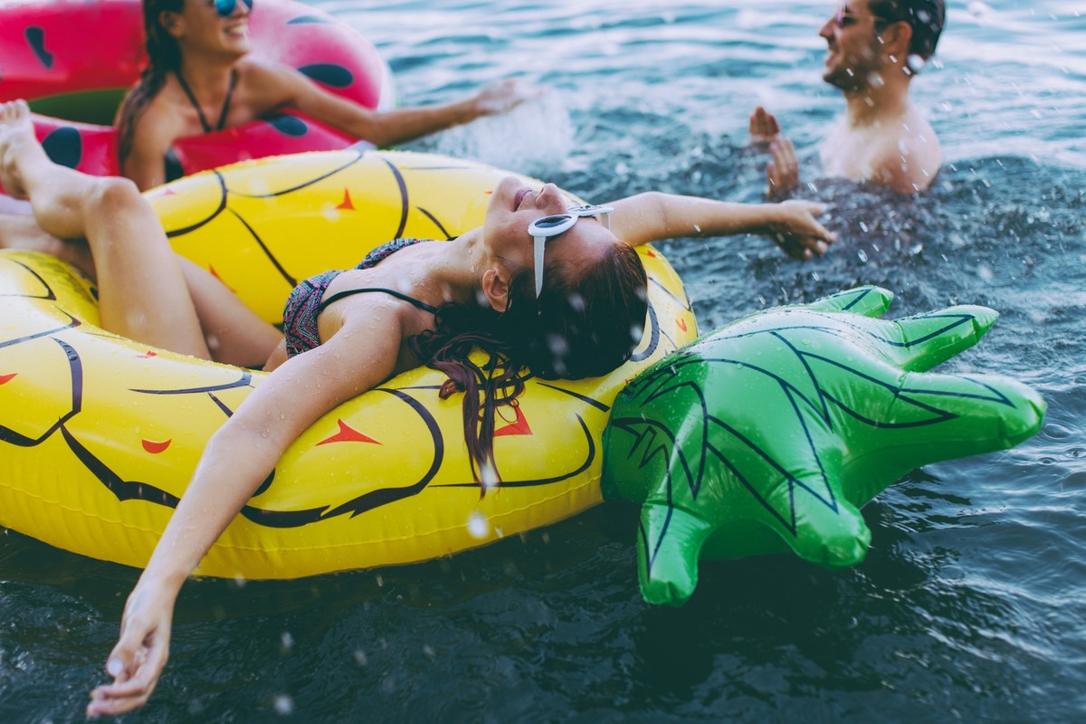 Friends enjoying a holiday at the lake