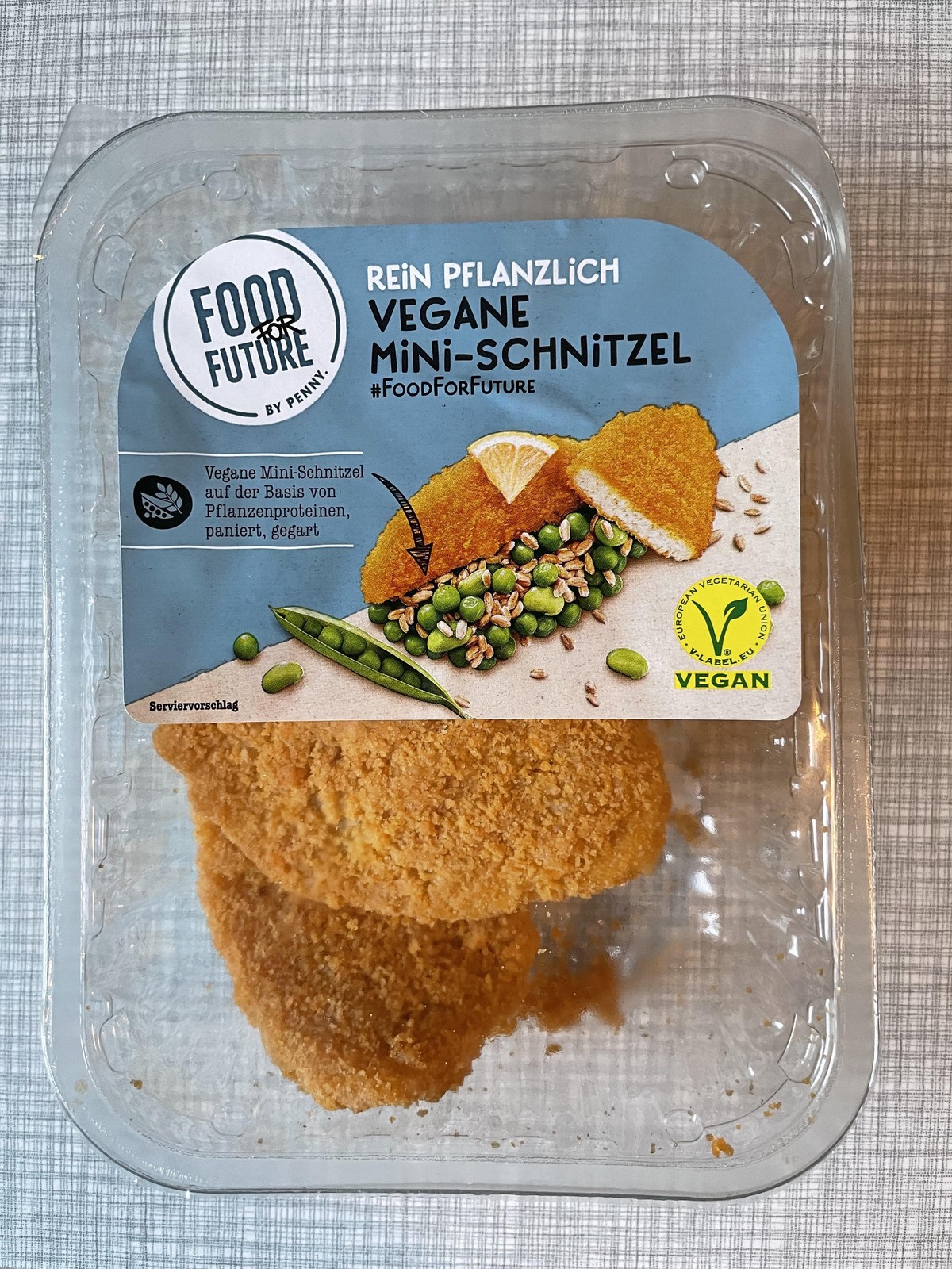Zum Braten: Mini-Schnitzel auf Basis von Erbsenprotein.