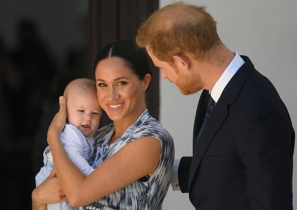 Britain s Prince Harry and Meghan visit South Africa Britain s Prince Harry and his wife Meghan, Duchess of Sussex, holding their son Archie, meet Archbishop Desmond Tutu not pictured at the Desmond & ...