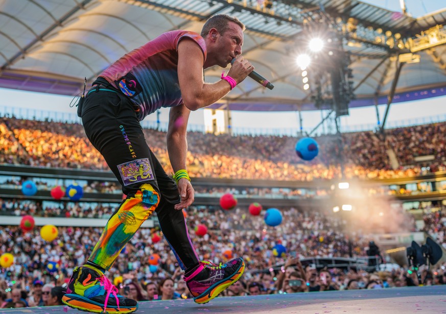 Coldplay sind auf großer Tour. Aktuell macht die britische Band in Berlin Station, dieses Foto entstand vor einigen Tagen in Frankfurt.