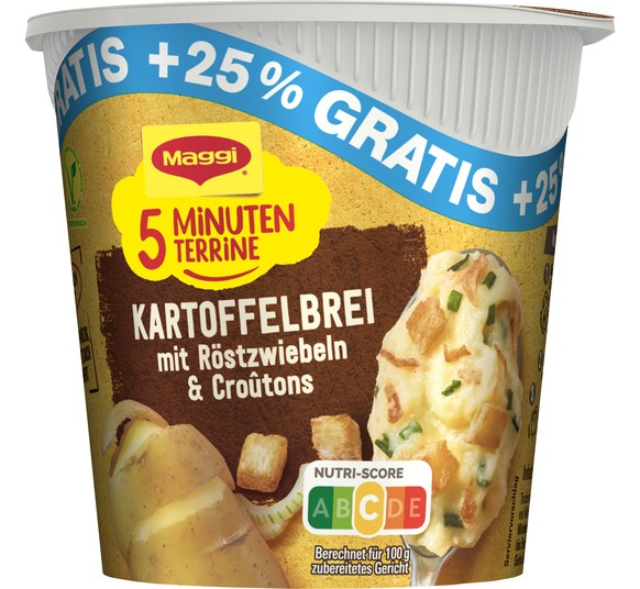Der Rückruf gilt auch für die 5 Minuten Terrine "Kartoffelbrei mit Röstzwiebeln und Croûtons".