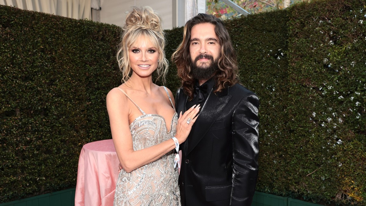 WEST HOLLYWOOD, CALIFORNIA - MARCH 27: (L-R) Heidi Klum and Tom Kaulitz attend Elton John AIDS Foundation's 30th Annual Academy Awards Viewing Party on March 27, 2022 in West Hollywood, Californi ...