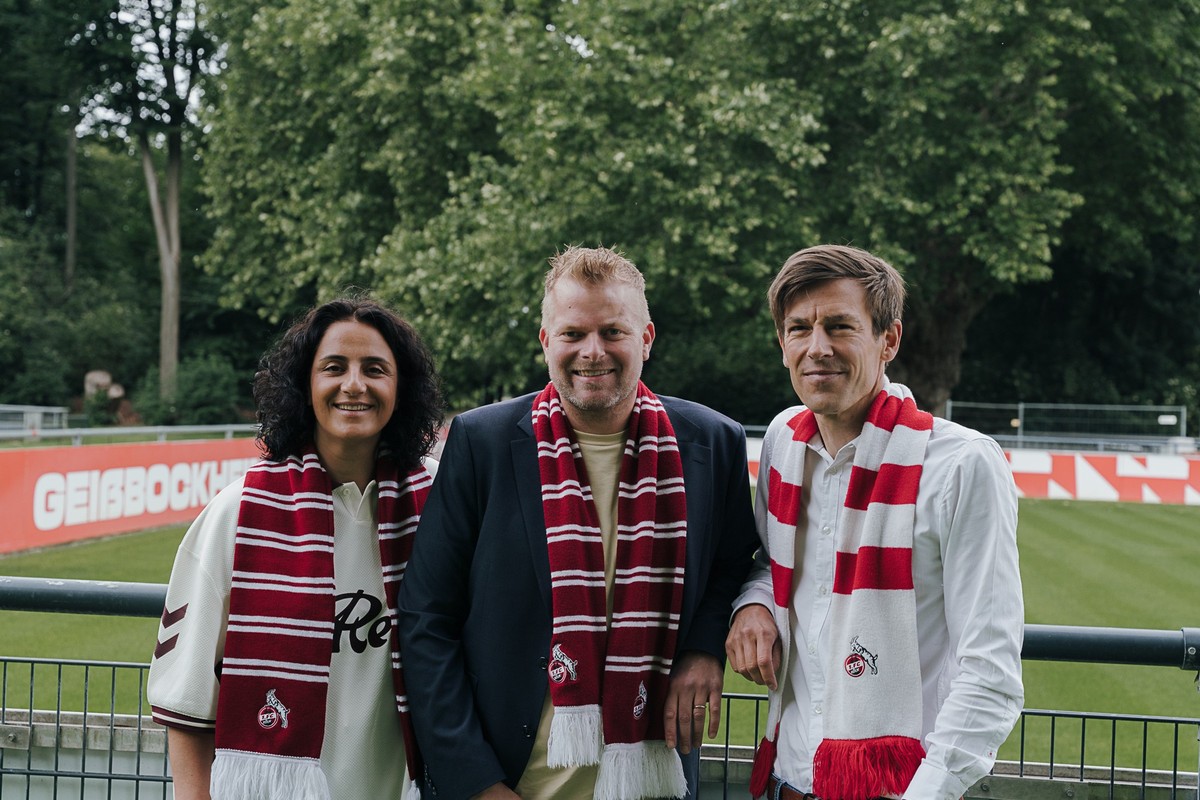 Tuğba Tekkal (v.l.n.r.), Wilke Stroman, Carsten Wettich kandidieren für den FC-Vorstand.