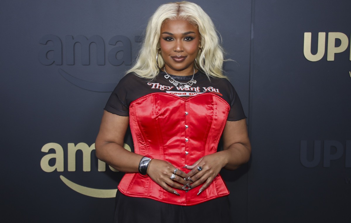 Lizzo attends the Amazon Upfront at the Beacon Theatre on Monday, May 12, 2025, in New York. (Photo by Andy Kropa/Invision/AP)
