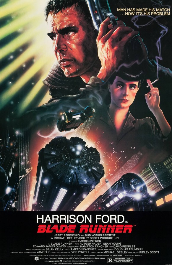 Harrison Ford, Blade Runner (Warner Brothers, 1982). Poster File Reference 33595_553THA Hollywood CA USA PUBLICATIONxINxGERxSUIxAUTxONLY Copyright: xCinemaxLegacyxCollection/ThexHollywoodxArchivex 335 ...