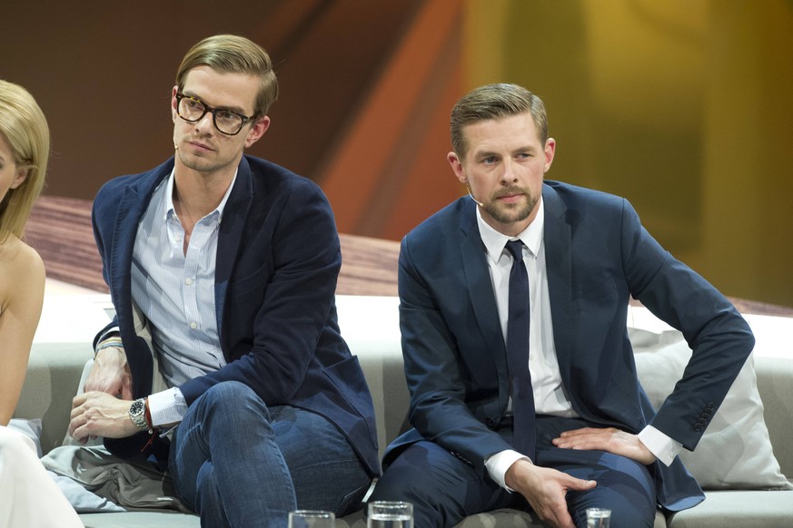 Joko WINTERSCHEIDT, Deutschland, Moderator, Klaas HEUFER-UMLAUF, Moderator, Wetten dass.... ZDF- Fernsehshow, Unterhaltungssendung aus Duesseldorf am 22.02.2014.