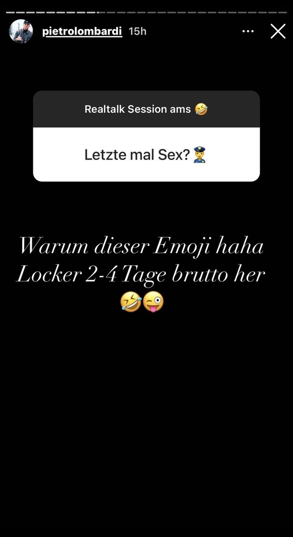 Auch diese Sex-Frage beantwortete Pietro auf Instagram.