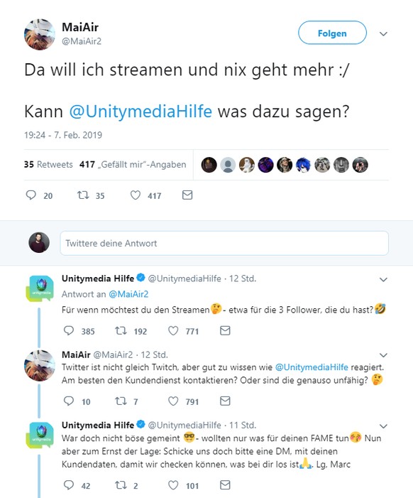 "Für wenn möchtest du den Streamen- etwa für die 3 Follower, die du hast?" (Man beachte die Rechtschreibfehler.)