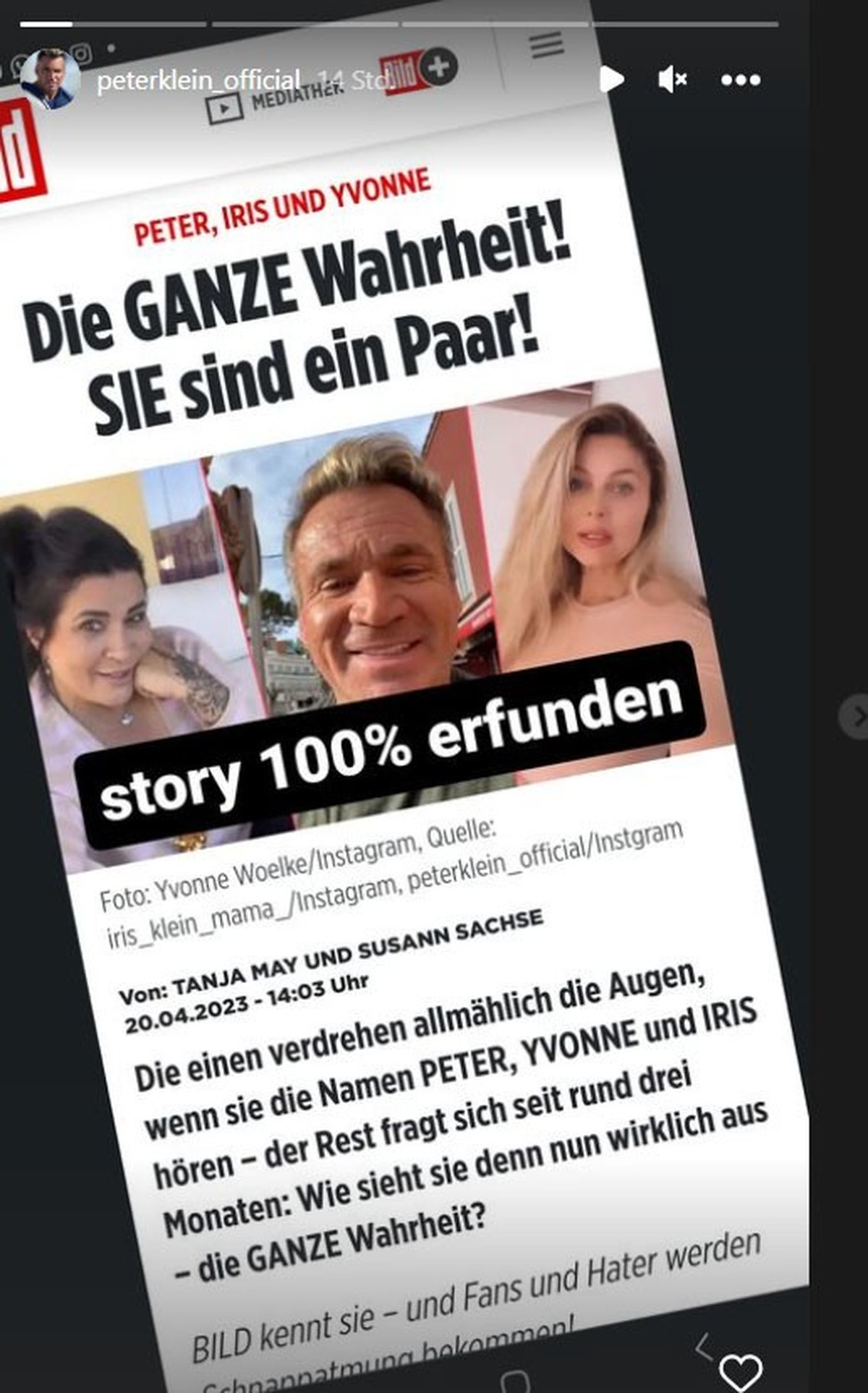 Peter Klein reagiert eindeutig.