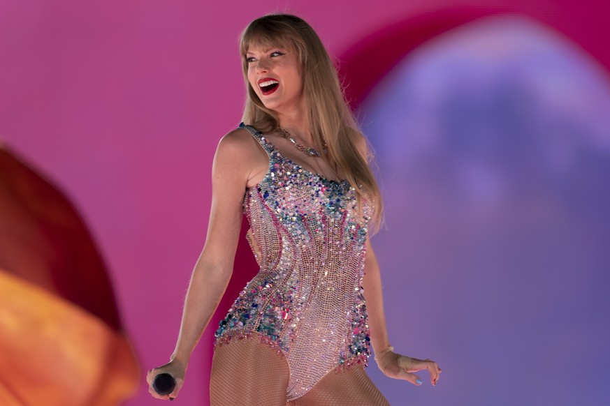 FILE - Taylor Swift performs during &quot;The Eras Tour&quot; in Nashville, Tenn., May 5, 2023. According to Spotify Wrapped, Swift was 2023&#039;s most-streamed artist globally. (AP Photo/George Walk ...