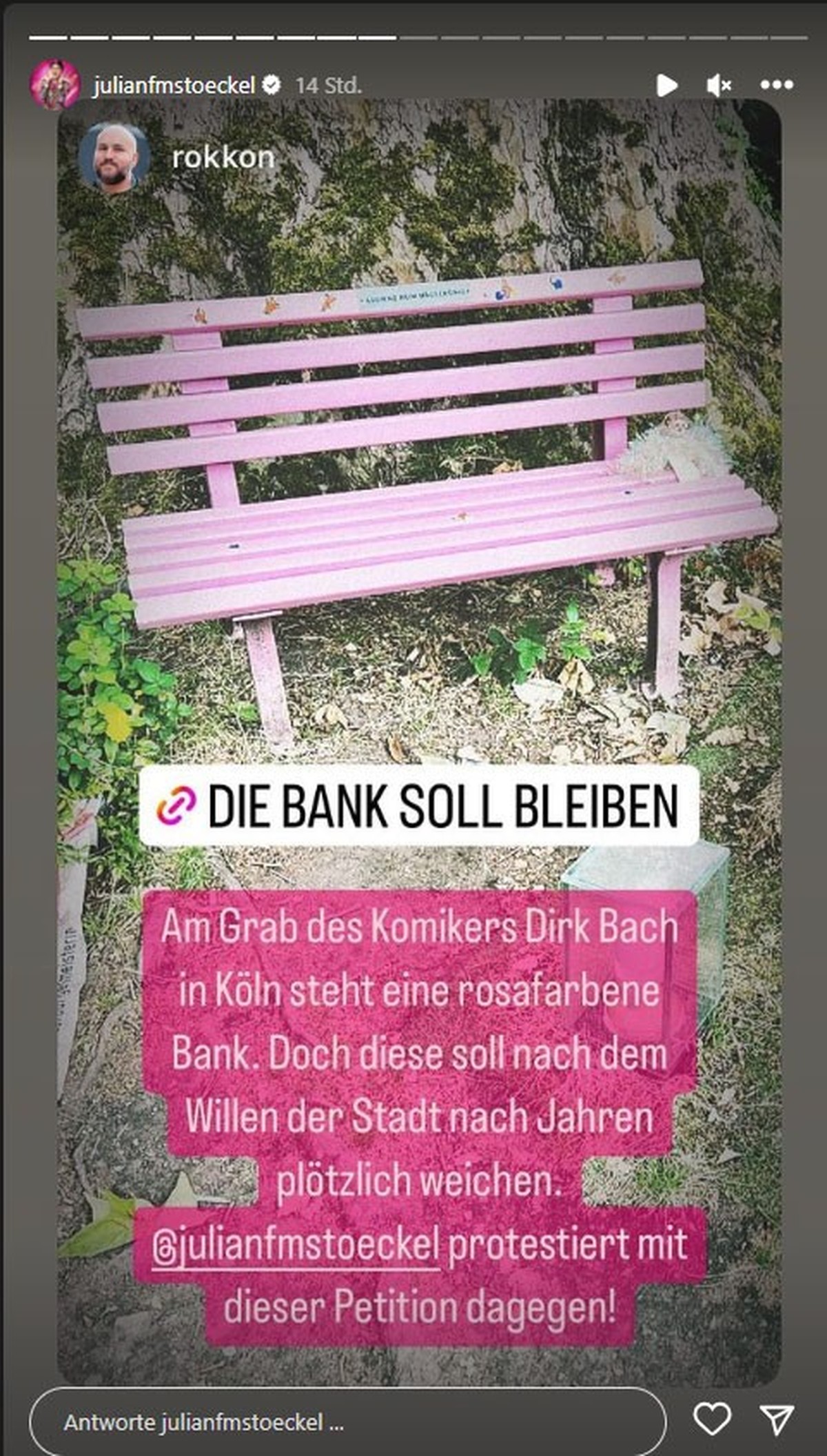 Julian F. M. Stoeckel wird mit einer Petition aktiv.