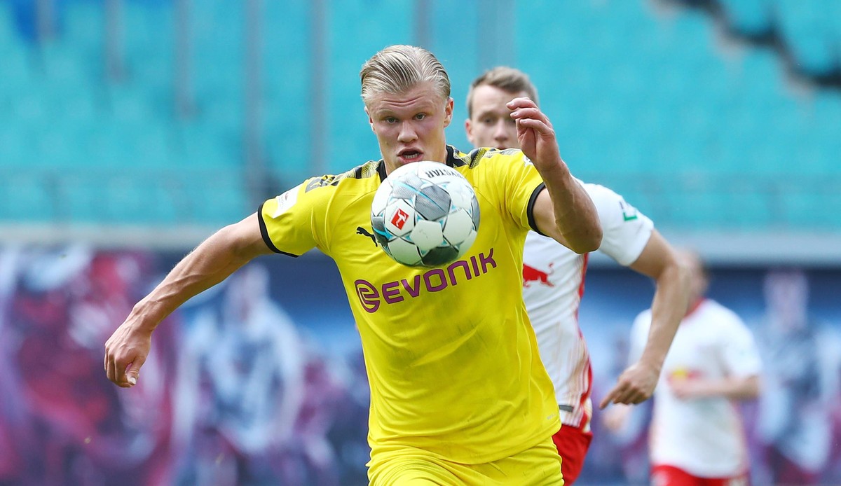 RB Leipzig - Dortmund / 20.06.2020 Leipzig, 20.06.2020, Red Bull Arena, Fussball, Bundesliga, 33.Spieltag , RB Leipzig vs. BVB Borussia Dortmund 0:2 0:1 , Im Bild: Erling Haaland 17, Dortmund , DFL re ...