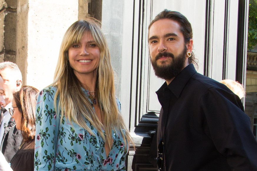 File photo - Heidi Klum and boyfriend Tom Kaulitz arrives at Valentino fashion show during Haute Couture Fall/Winter 2019-2020 in Paris on July 03, 2019. The model and former Project Runway host, 46,  ...