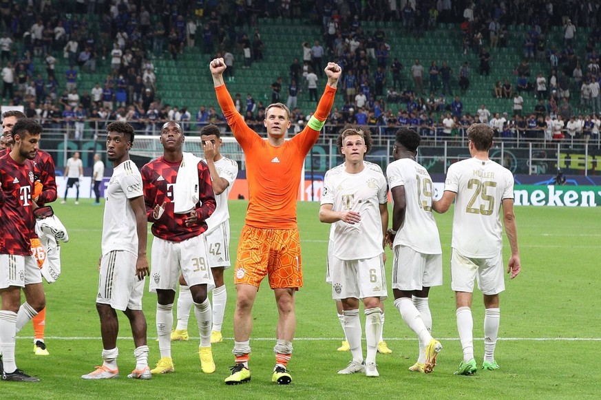 Schlussjubel, Manuel Neuer 1 FC Bayern Muenchen, Inter Mailand vs. FC Bayern Muenchen, Champions League, Fussball, Vorrunde, 07.09.2022 Mailand Lombardei Italien *** Final cheer, Manuel Neuer 1 FC Bay ...