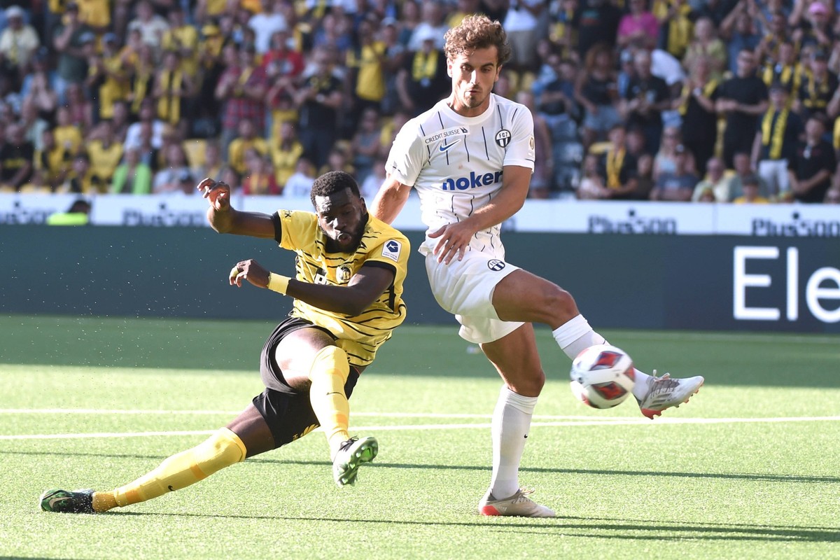 BSC Young Boys - FC Zürich, 9 Wilfried Kanga (Young Boys) trifft zum 4:0. Bern Wankdorf Stadion Bern Schweiz *** 16 07 2022, Bern, Wankdorf, Super League BSC Young Boys FC Zurich, 9 Wilfried Kanga You ...