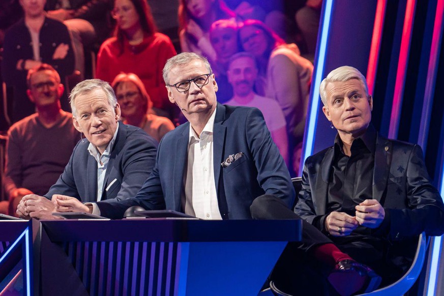 Die Quizmaster schlugen sich wacker, viel mehr aber auch nicht, von links: Johannes B. Kerner, Günther Jauch und Guido Cantz.