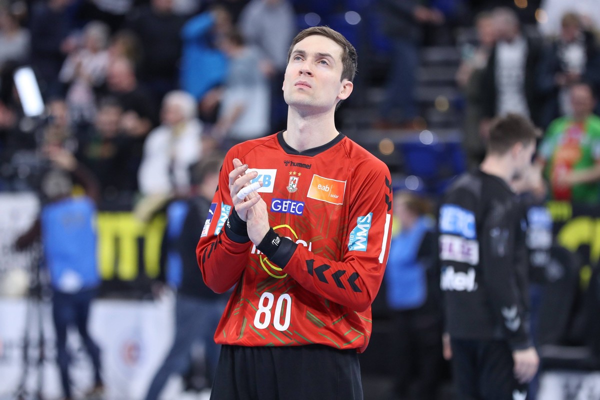07.02.2024, xgox, Handball - Liqui Moly Hbl, THW Kiel - SC Magdeburg emspor, v.l. Nikola Portner Magdeburg, 80 Jubel ueber den Sieg, Jubel nach Spielende Kiel *** 07 02 2024, xgox, Handball Liqui Moly ...