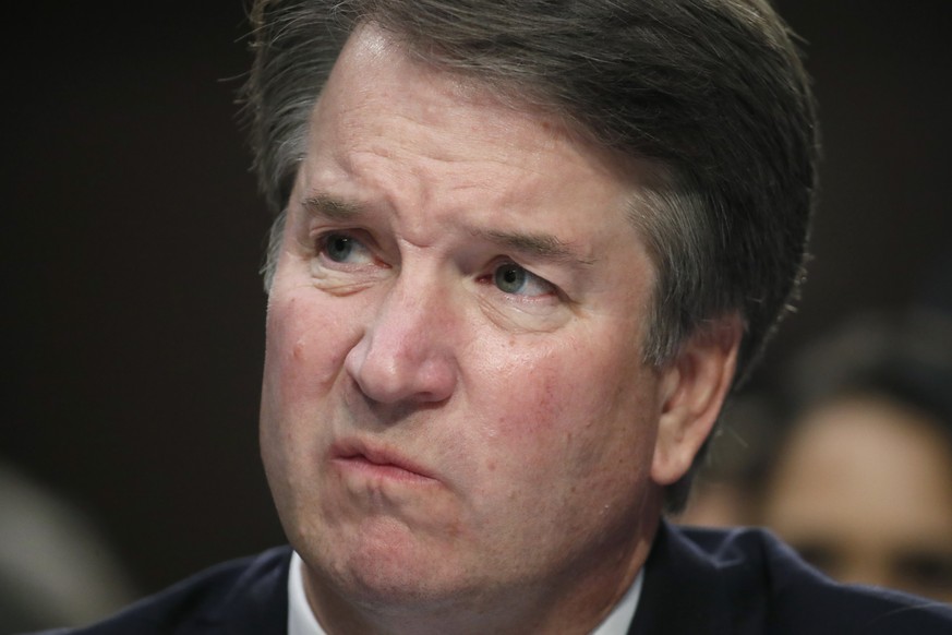 In this Sept. 6, 2018 photo, Supreme Court nominee Brett Kavanaugh testifies before the Senate Judiciary Committee on Capitol Hill in Washington. Kavanaugh is denying a sexual misconduct allegation fr ...