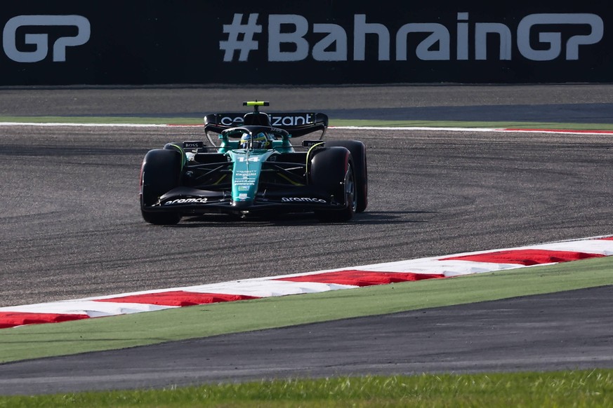 F1 Bahrain Grand Prix Practice 3 Fernando Alonso of Aston Martin Aramco during third practice ahead of the Formula 1 Bahrain Grand Prix at Bahrain International Circuit in Sakhir, Bahrain on March 4,  ...