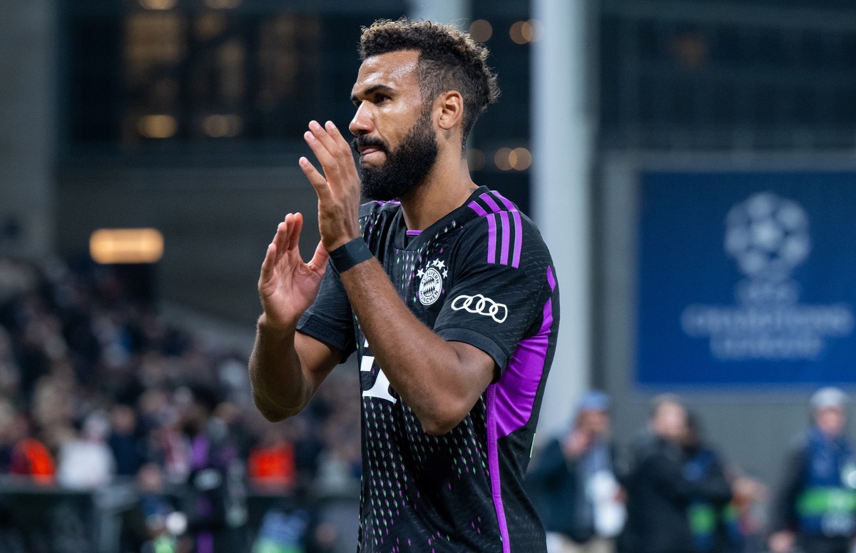 ARCHIV - 03.10.2023, D�nemark, Kopenhagen: Fu�ball: Champions League, FC Kopenhagen - Bayern M�nchen, Gruppenphase, Gruppe A, 2. Spieltag im Parken Stadion. Eric Maxim Choupo-Moting von M�nchen nach d ...