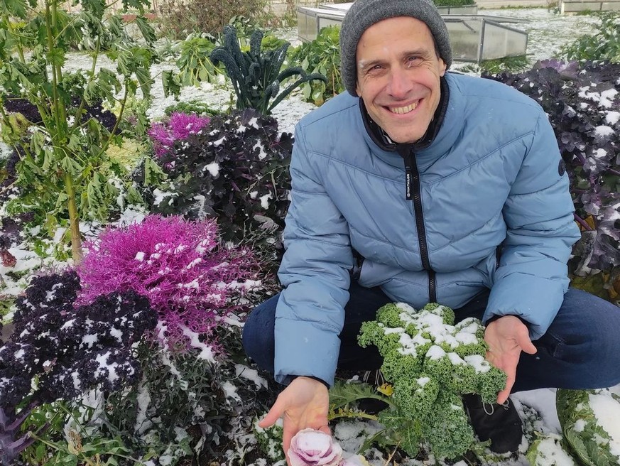 Wolfgang Palme pflanzt in Wien ohne Glashaus Wintergemüse