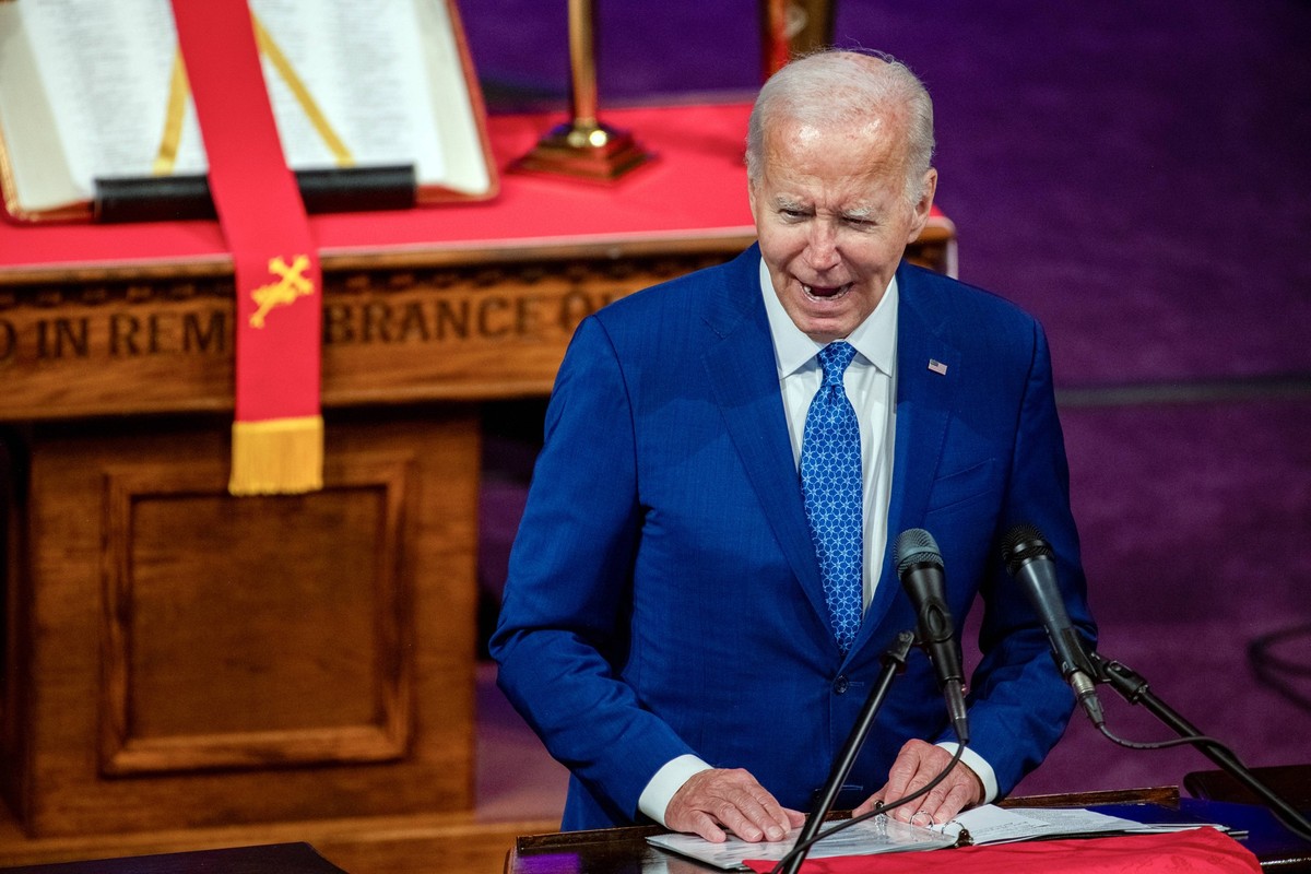 United States President Joe Biden delivers remarks at Mount Airy Church of God in Christ in Philadelphia, Pennsylvania on Sunday, July 07, 2024. Copyright: xDavidxMusex/xCNPx/MediaPunchx
