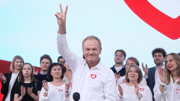 2023 Polish parliamentary election Photo: Wojciech Olkusnik/East News Former Polish prime minister and leader of the opposition coalition Donald Tusk attends an election night event hosted by the Civi ...