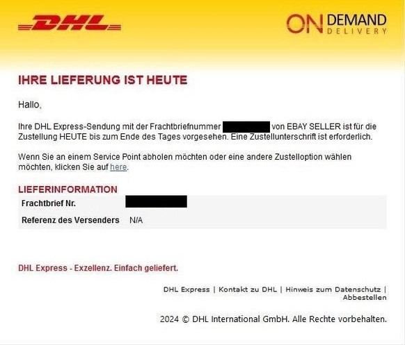 Die Verbraucherzentrale warnt vor dieser Phishing-Mail.