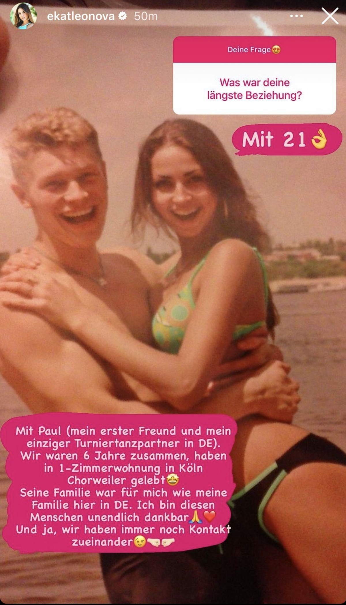 Dieses Bild zeigt Ekat mit ihrem Ex-Freund.
