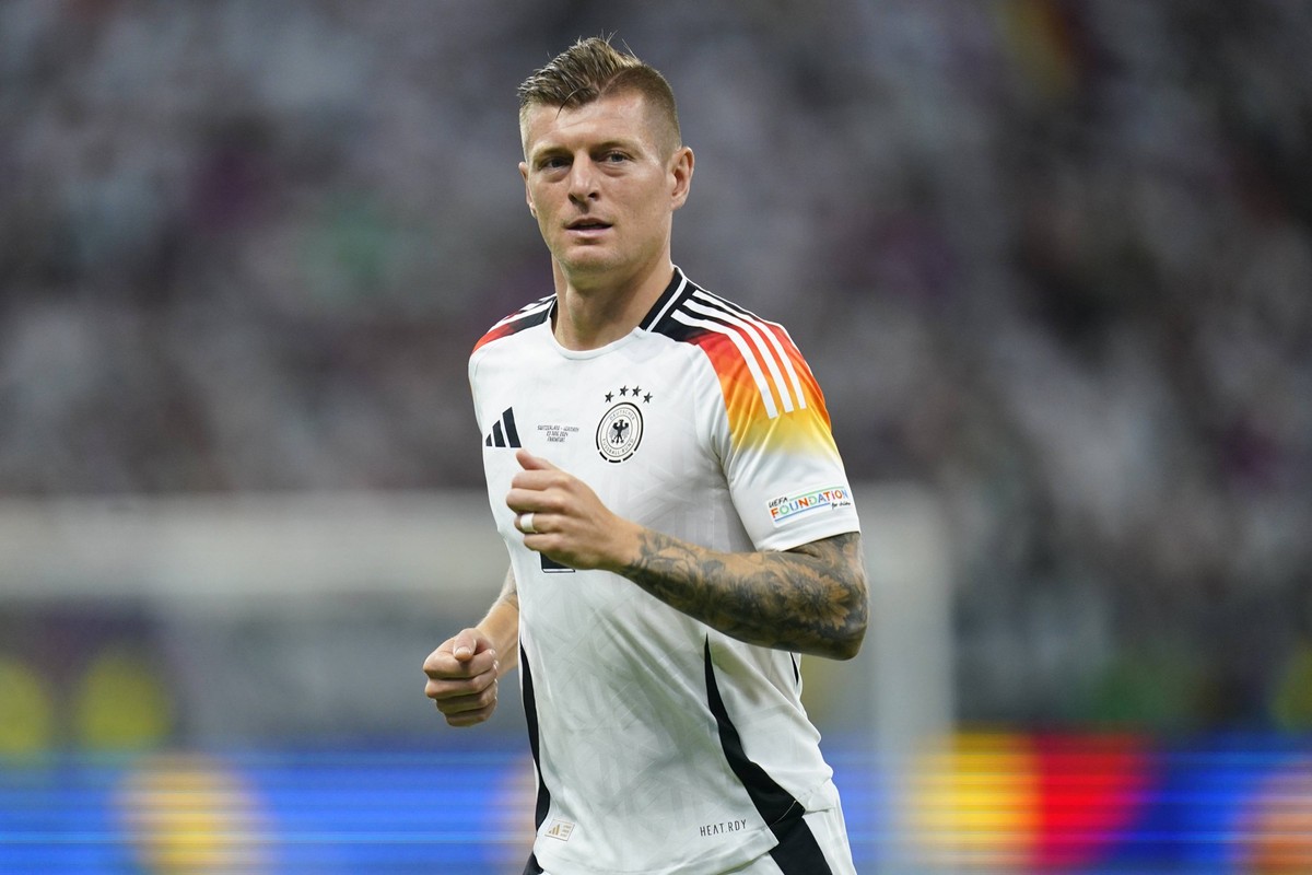 GER: Switzerland v Germany. UEFA EURO, EM, Europameisterschaft,Fussball 2024 Toni Kroos of Germany during the UEFA Euro 2024 match between Switzerland and Germany, Group A date 3, played at Frankfurt  ...