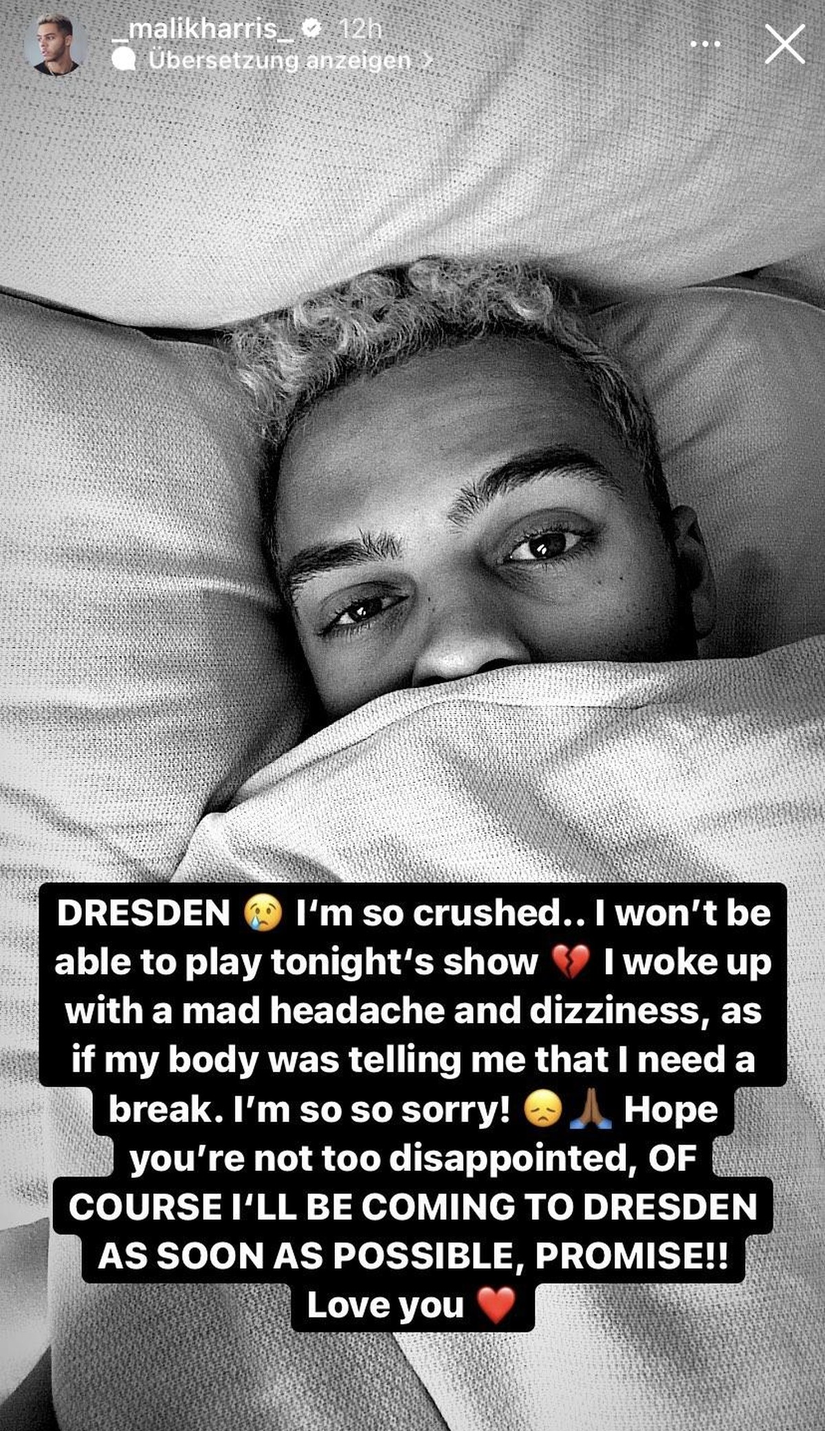 Hier meldet sich Malik Harris mit schlechten Nachrichten zu Wort.