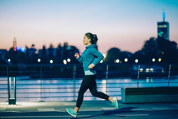 Night jogging in the city