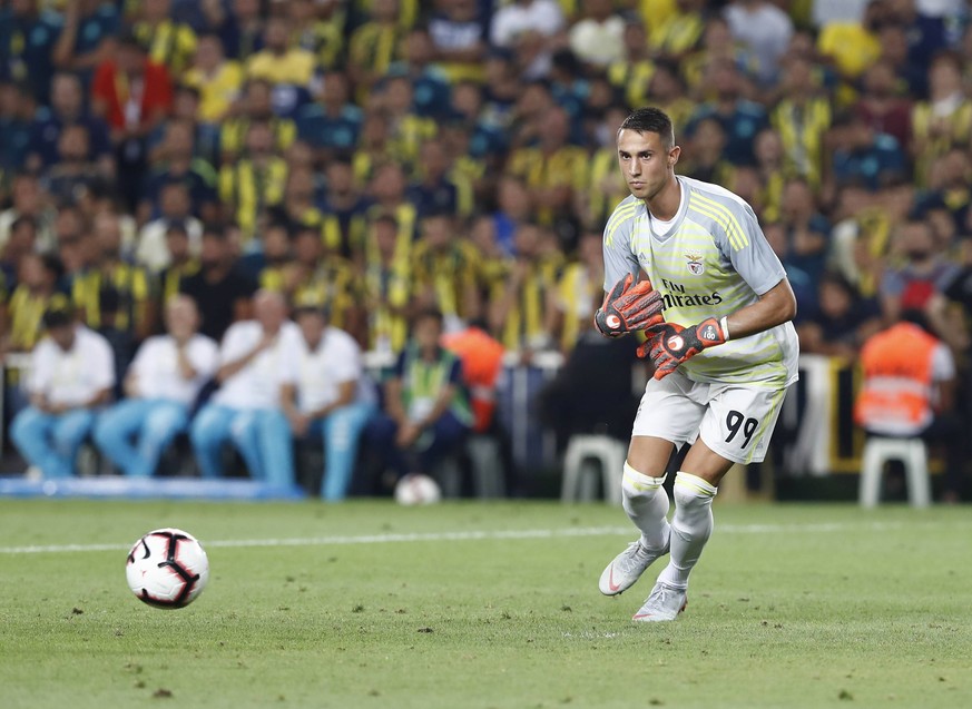 Goalkeeper Odisseas Vlachodimos of Benfica during the UEFA Champions League qualifying second leg match between Fenerbahce and Benfica at Ulker Arena in Istanbul , Turkey on August 14 , 2018. PUBLICAT ...