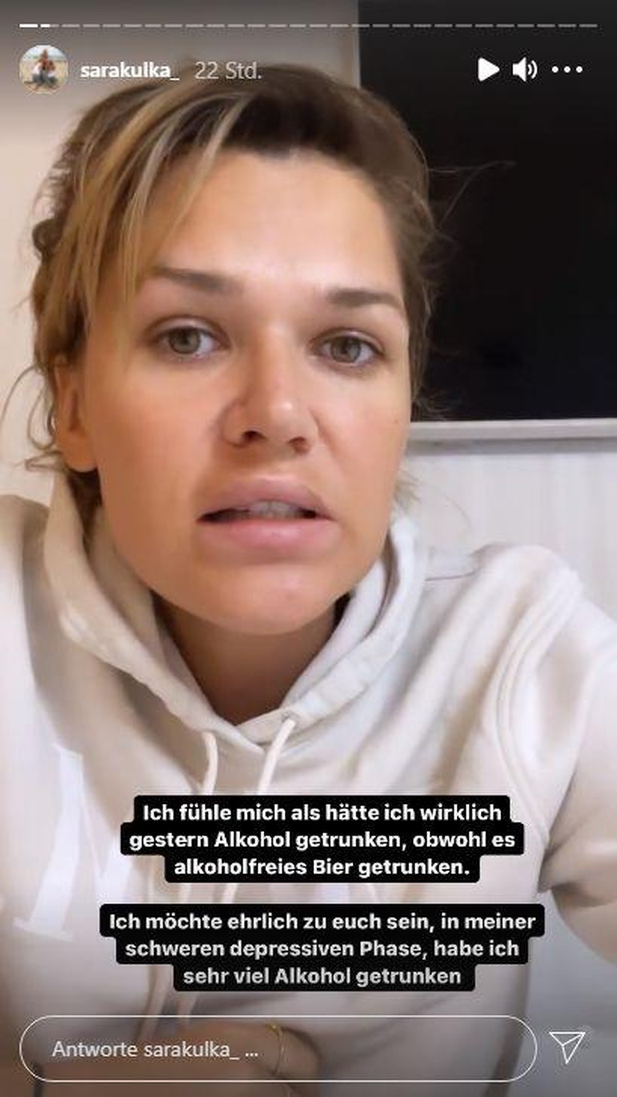 Sara Kulka mit offenen Worten bei Instagram.