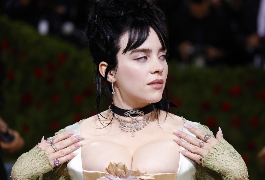 Billie Eilish arrives on the red carpet for The Met Gala at The Metropolitan Museum of Art celebrating the Costume Institute opening of &quot;In America: An Anthology of Fashion&quot; in New York City ...