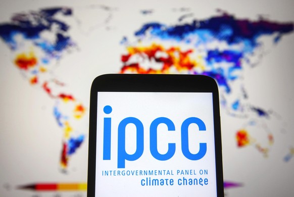 August 16, 2021, Ukraine: In this photo illustration an Intergovernmental Panel on Climate Change (IPCC) logo is seen on a smartphone screen. (Credit Image: © Pavlo Gonchar/SOPA Images via ZUMA Press  ...