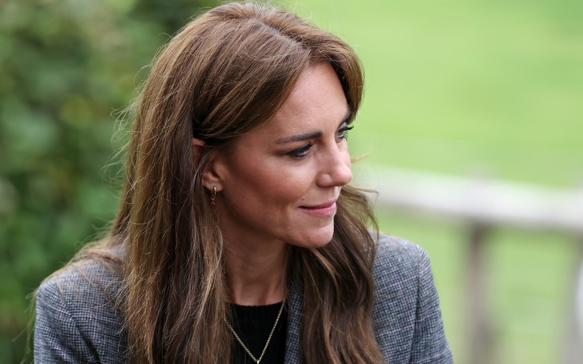 HEREFORD, ENGLAND - SEPTEMBER 14: Catherine, Princess of Wales during their visit to We Are Farming Minds charity at Kings Pitt Farm on September 14, 2023 in Hereford, England. The Prince and Princess ...