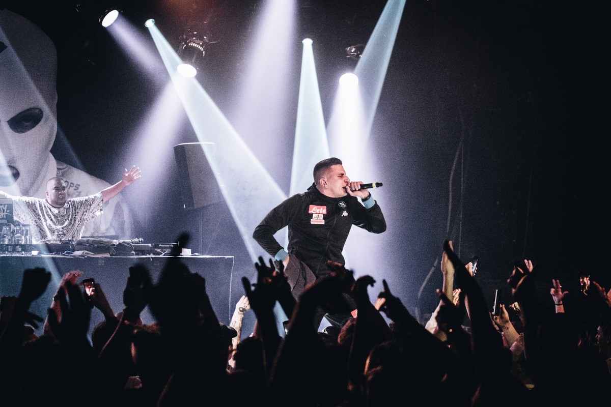 Gzuz live in Copenhagen, Denmark Denmark, Copenhagen - April 26, 2019. The German rapper and lyricist Gzuz performs a live concert at Pumpehuset in Copenhagen. Copenhagen Denmark Pumpehuset PUBLICATIO ...